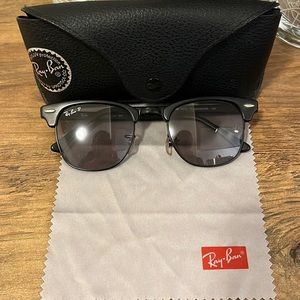 Like new all Black Ray-Ban club masters with polarized lenses